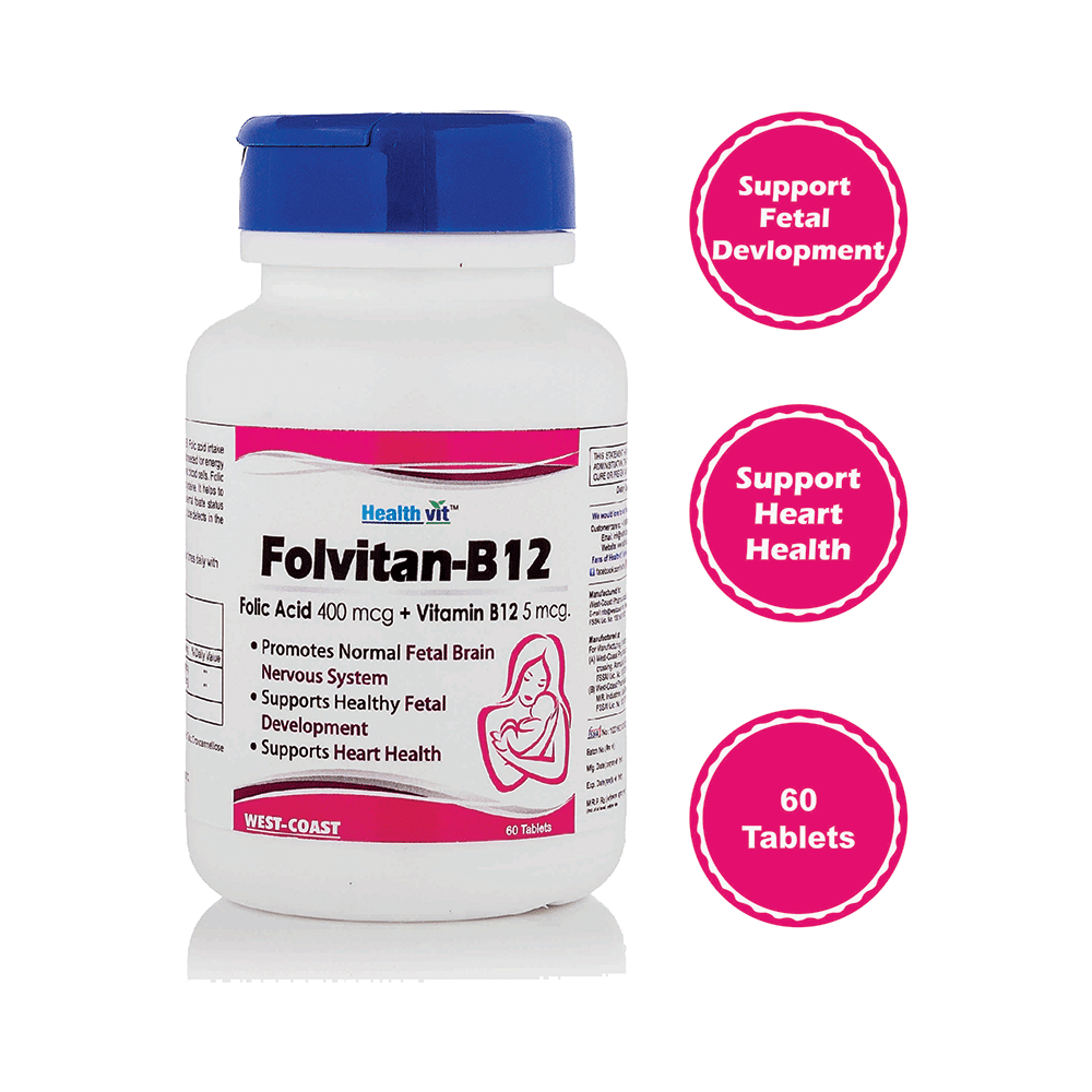 HealthVit Folvitan-B12 Tablet - Image 1