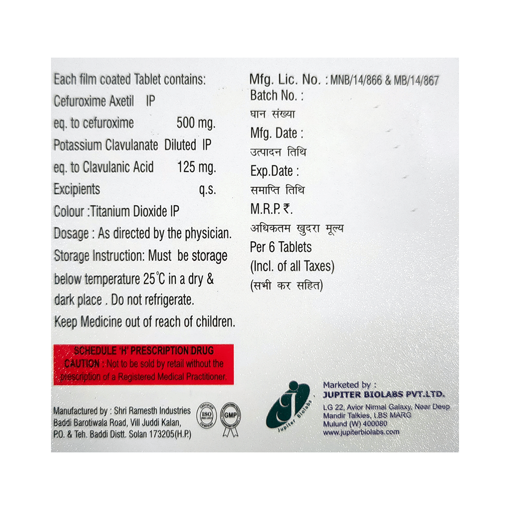 Jupicef 500mg/125mg Tablet - Image 2