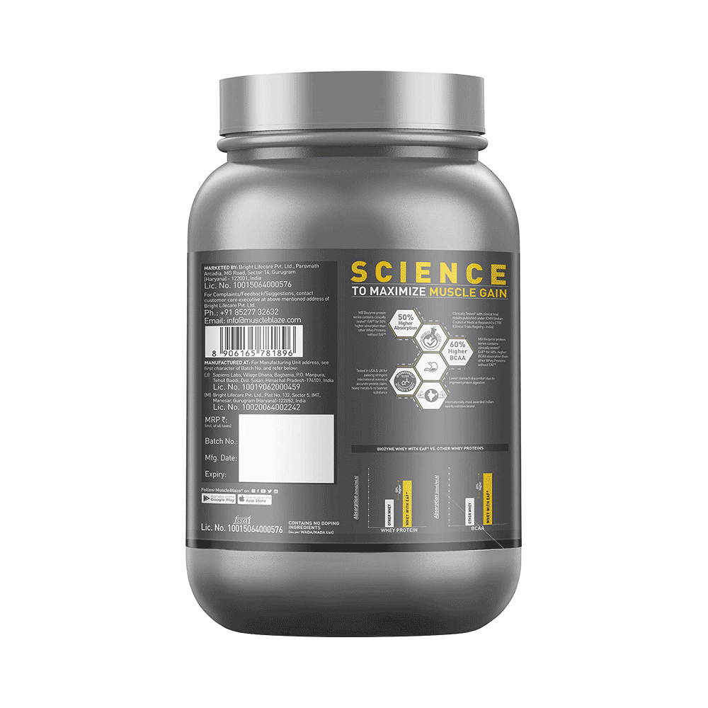 MuscleBlaze MuscleBlaze Biozyme Performance Whey Protein | For Muscle Gain | Improves Protein Absorption | Nutrition Care Powder French Vanilla Creme - Image 2