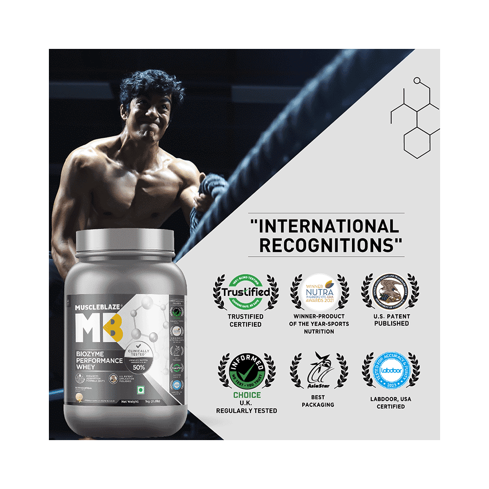 MuscleBlaze MuscleBlaze Biozyme Performance Whey Protein | For Muscle Gain | Improves Protein Absorption | Nutrition Care Powder French Vanilla Creme - Image 4