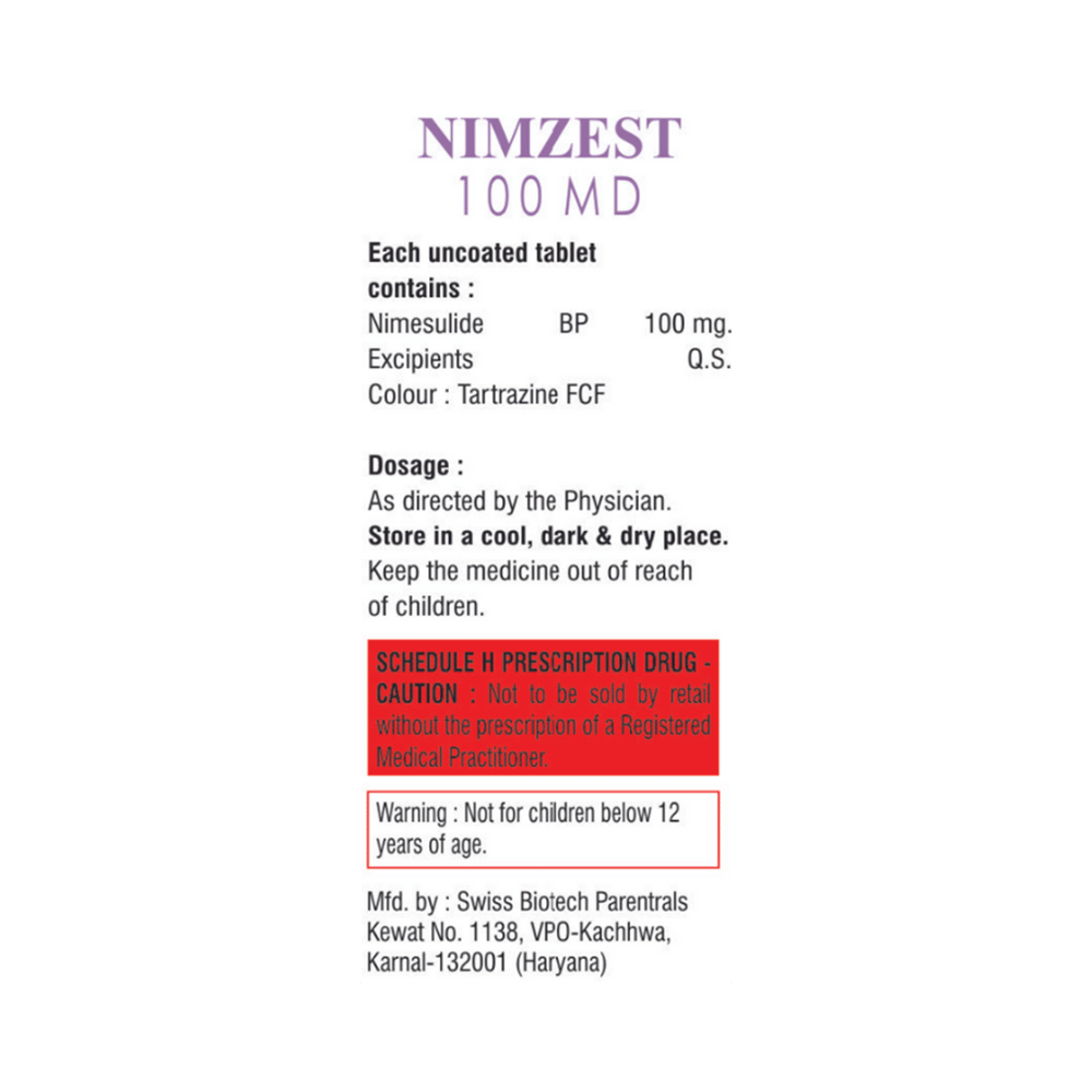 Nimzest 100mg Tablet MD - Image 2