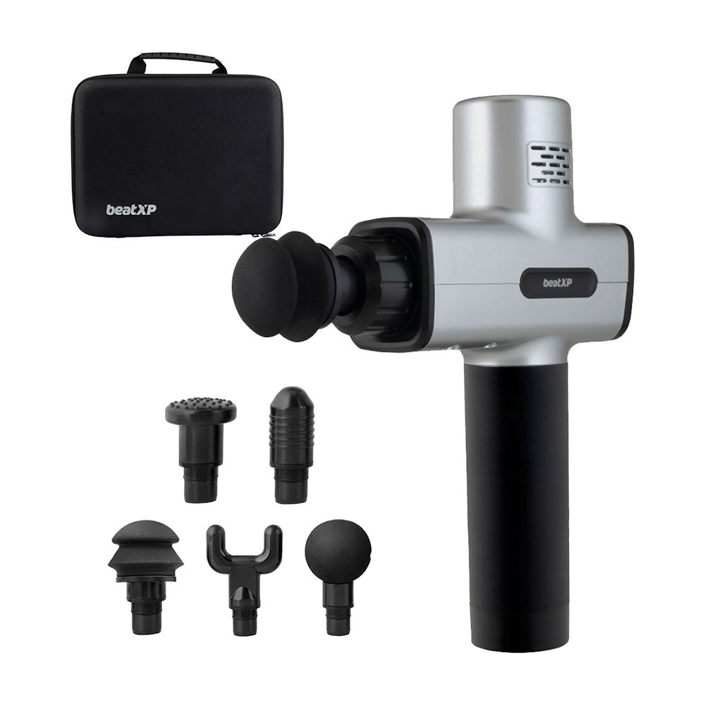 beatXP Bolt Pro Deep Tissue Massage Gun with Heat Dissipation Silver - Image 1