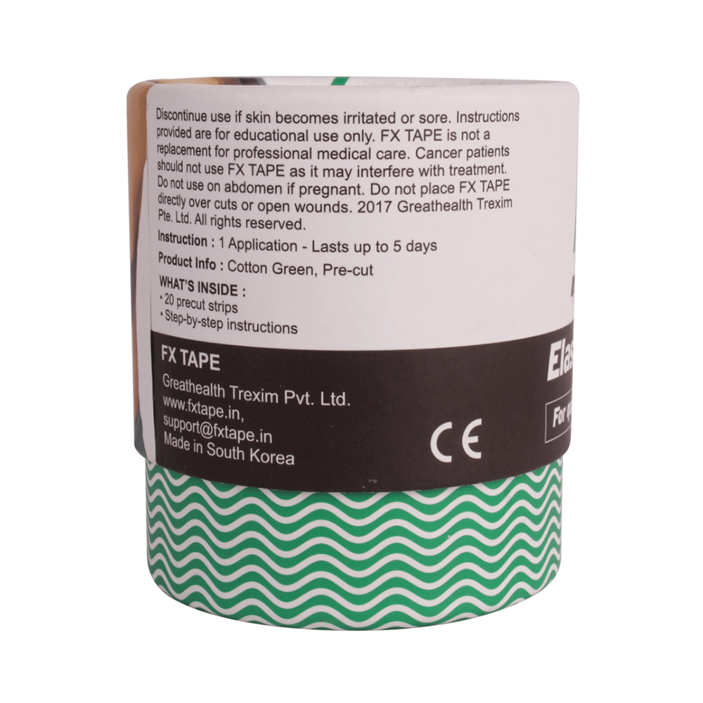 FX Elastic Sports Tape (20 Precut) 10 inch Green - Image 2