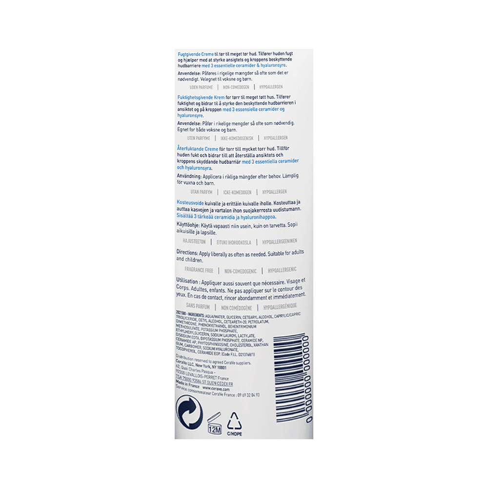 CeraVe Moisturising Cream for Dry to Very Dry Skin | Hydrating Face Care Product - Image 3