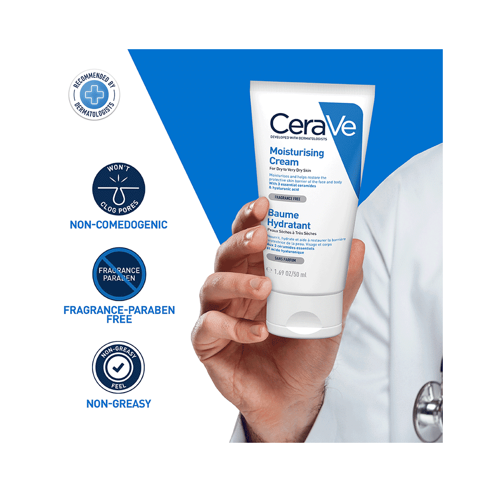 CeraVe Moisturising Cream for Dry to Very Dry Skin | Hydrating Face Care Product - Image 6