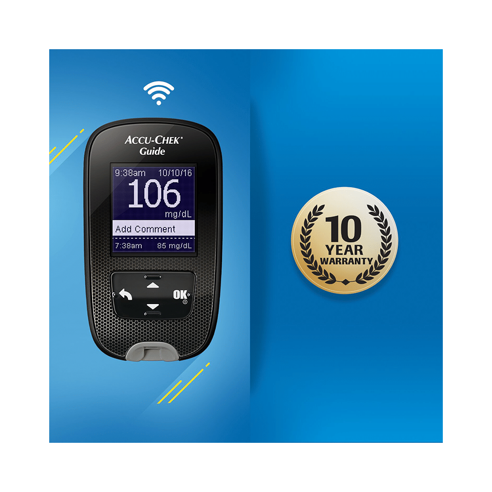 Accu-Chek Guide Combo of Blood Glucose Monitoring System with 10 Test Strips Free and 50 Test Strips - Image 10