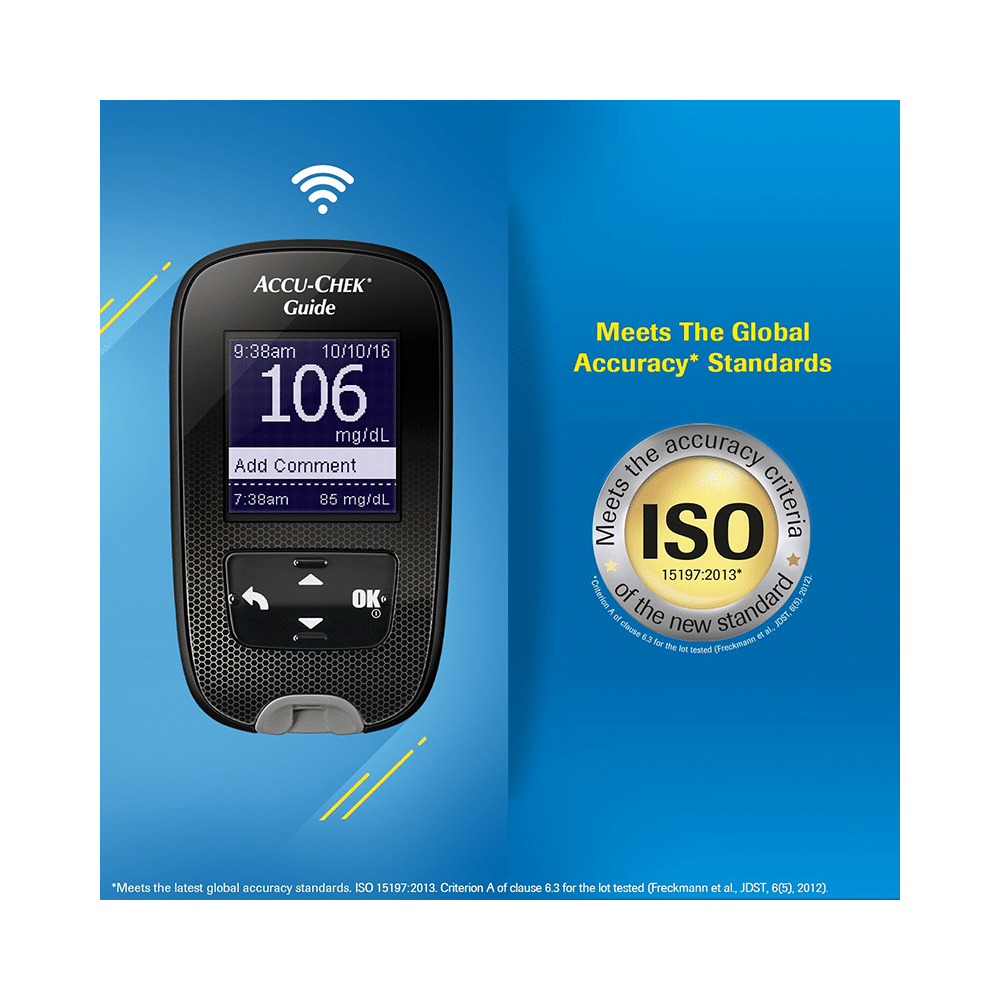 Accu-Chek Guide Combo of Blood Glucose Monitoring System with 10 Test Strips Free and 50 Test Strips - Image 11