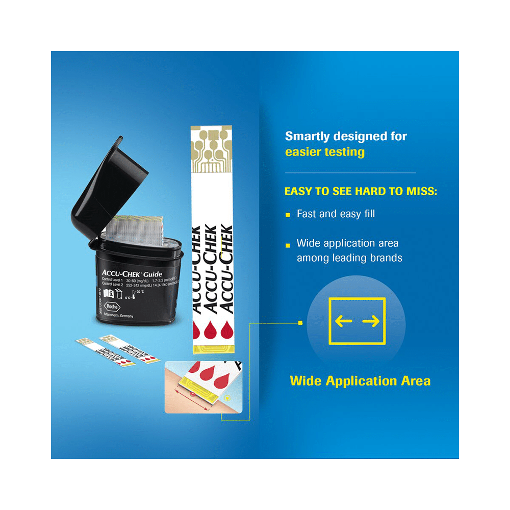 Accu-Chek Guide Combo of Blood Glucose Monitoring System with 10 Test Strips Free and 50 Test Strips - Image 12