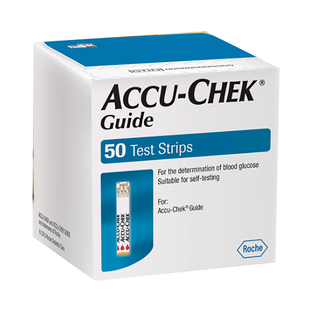Accu-Chek Guide Combo of Blood Glucose Monitoring System with 10 Test Strips Free and 50 Test Strips - Image 2