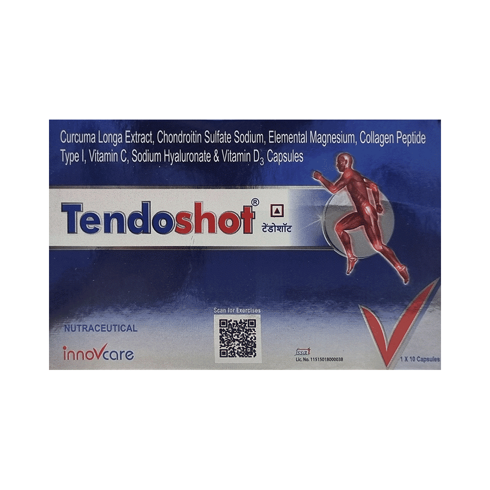 Tendoshot Capsule with Curcumin, Chondroitin, Magnesium, Collagen Type I, Vitamin C & D3 - Image 1