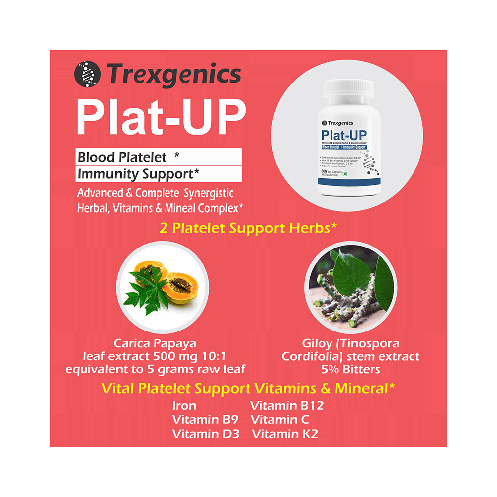 Trexgenics Plat-UP Platelet Support Veg Capsule - Image 3