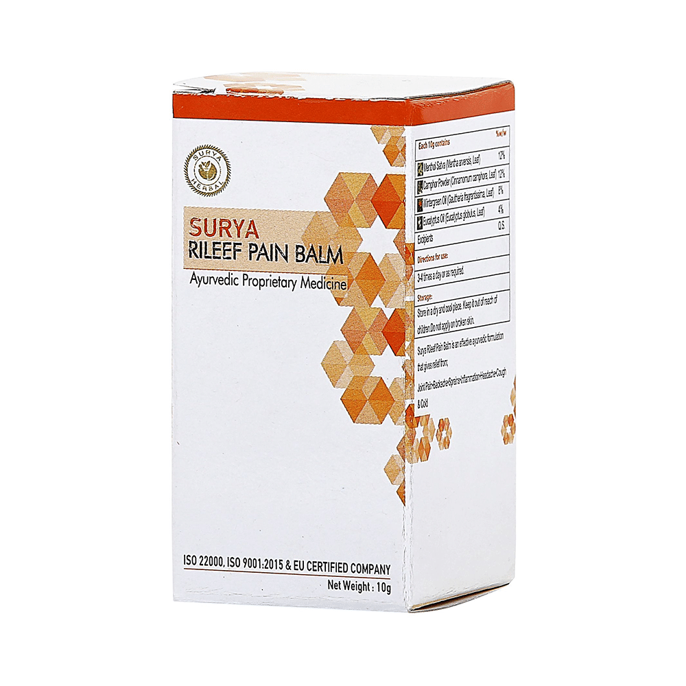Surya Herbal Rileef Pain Balm (10gm Each) - Image 1