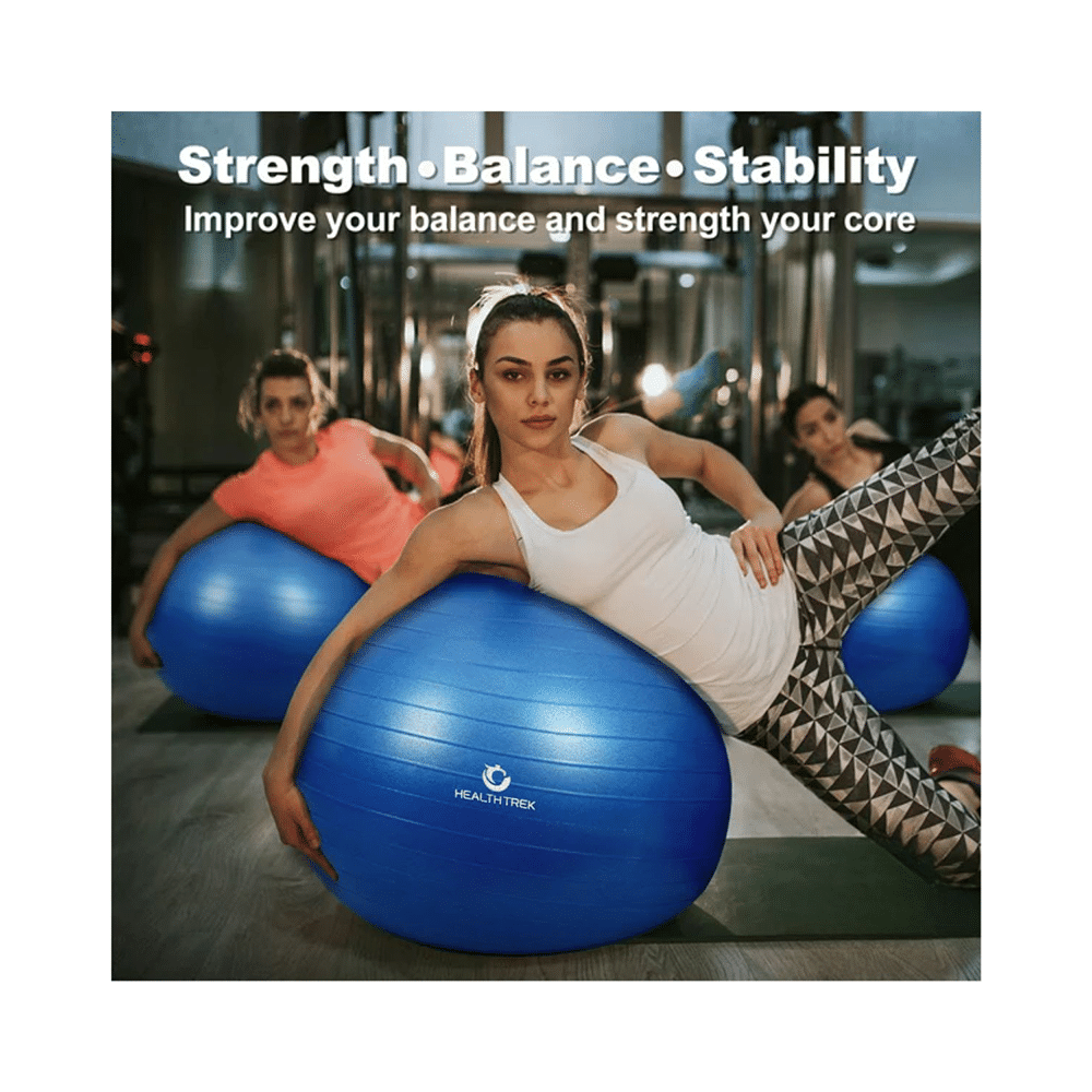 Healthtrek Anti Burst Gym/Yoga/Exercise/Swiss Ball 85cm Blue - Image 6