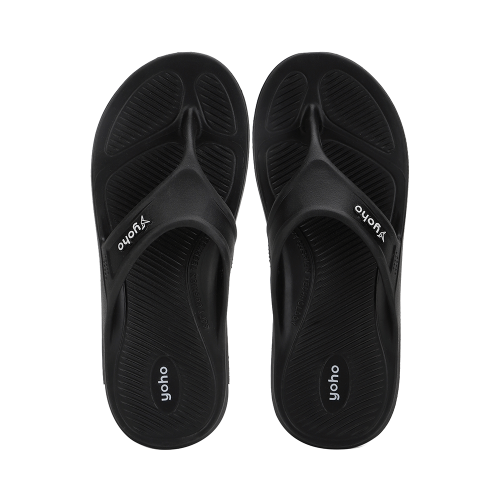 Yoho Lifestyle Acupressure Flip Flops for Men Classic Black 6