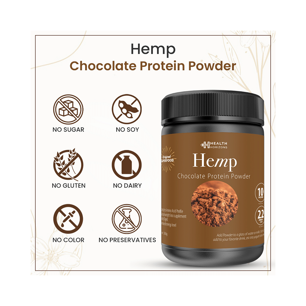 Health Horizons Hemp Protein Powder (500gm Each) for Lean Muscles Chocolate - Image 4