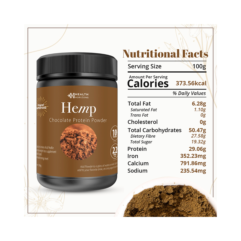 Health Horizons Hemp Protein Powder (500gm Each) for Lean Muscles Chocolate - Image 5