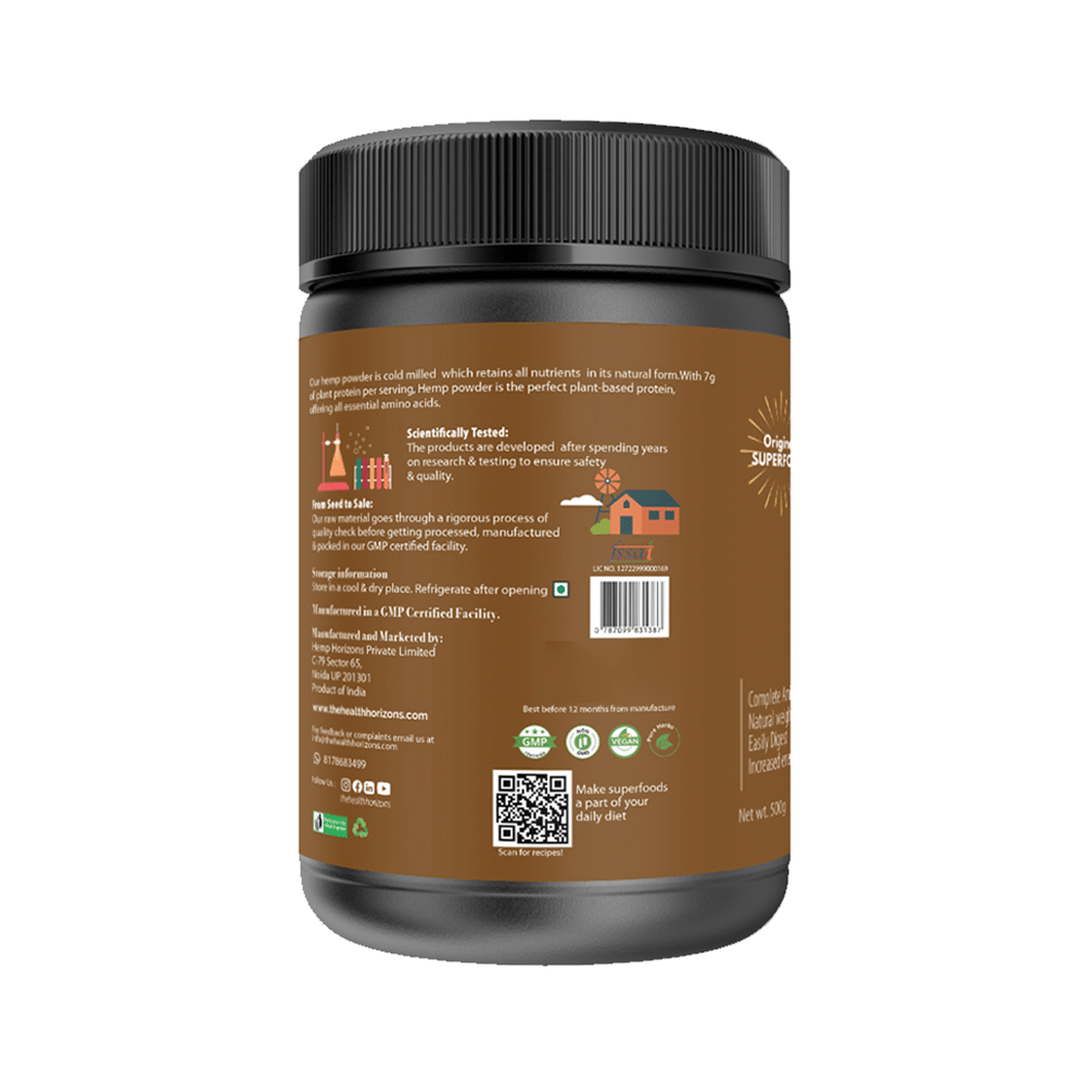 Health Horizons Hemp Protein Powder (500gm Each) for Lean Muscles Chocolate - Image 3