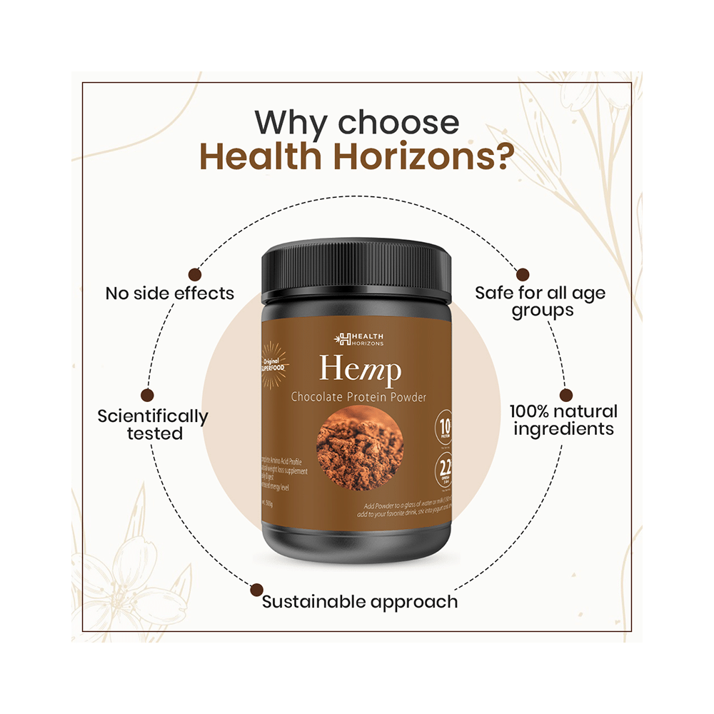 Health Horizons Hemp Protein Powder (500gm Each) for Lean Muscles Chocolate - Image 8