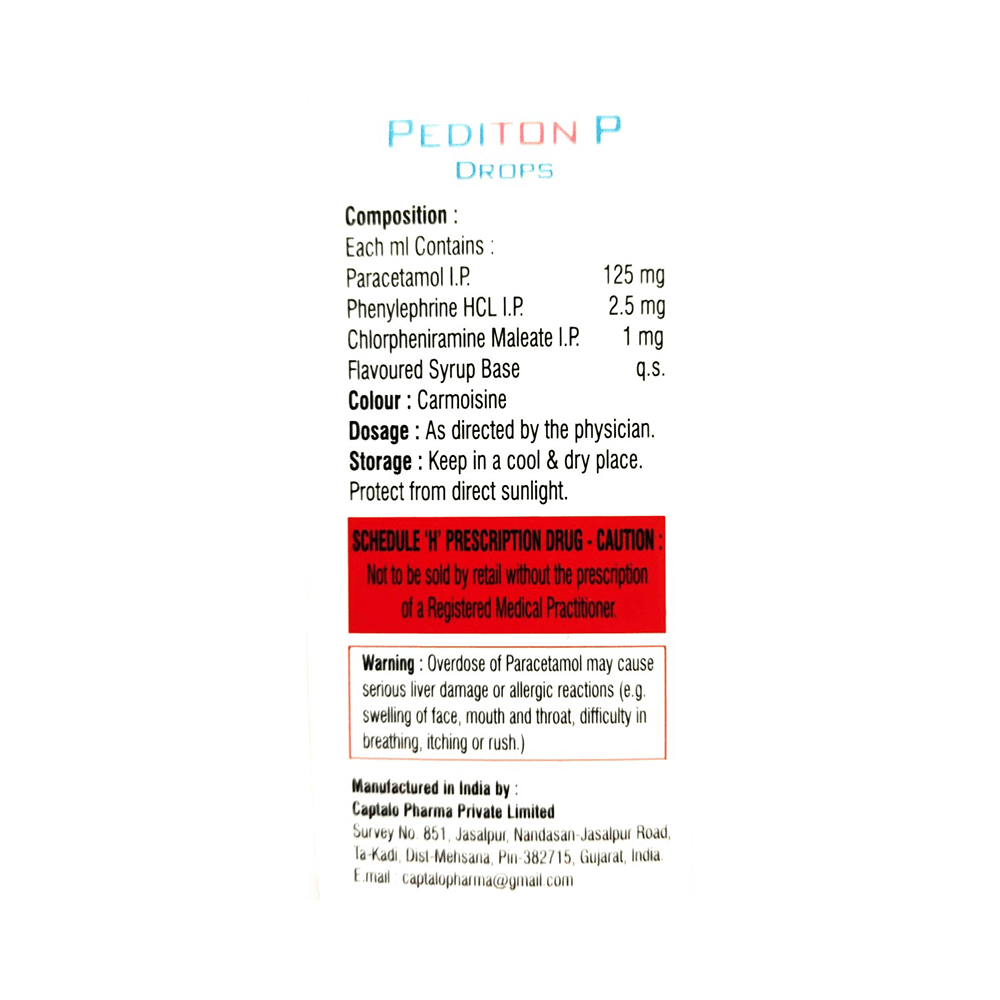 Pediton P Oral Drops Mix Fruit Raspberry - Image 2