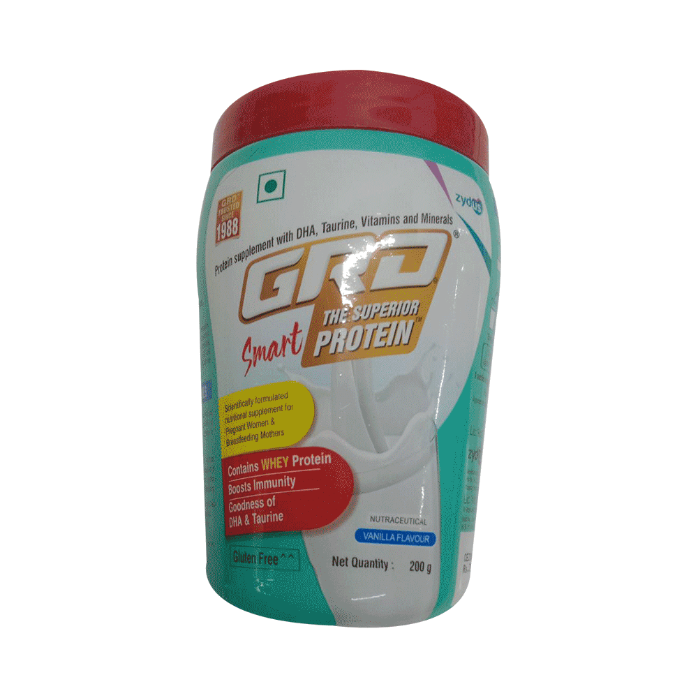 GRD Smart Whey Protein with DHA & Taurine | Gluten Free | Flavour Vanilla Powder - Image 1