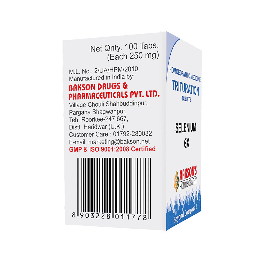 Bakson's Homeopathy Selenium Trituration Tablet 6X - Image 3