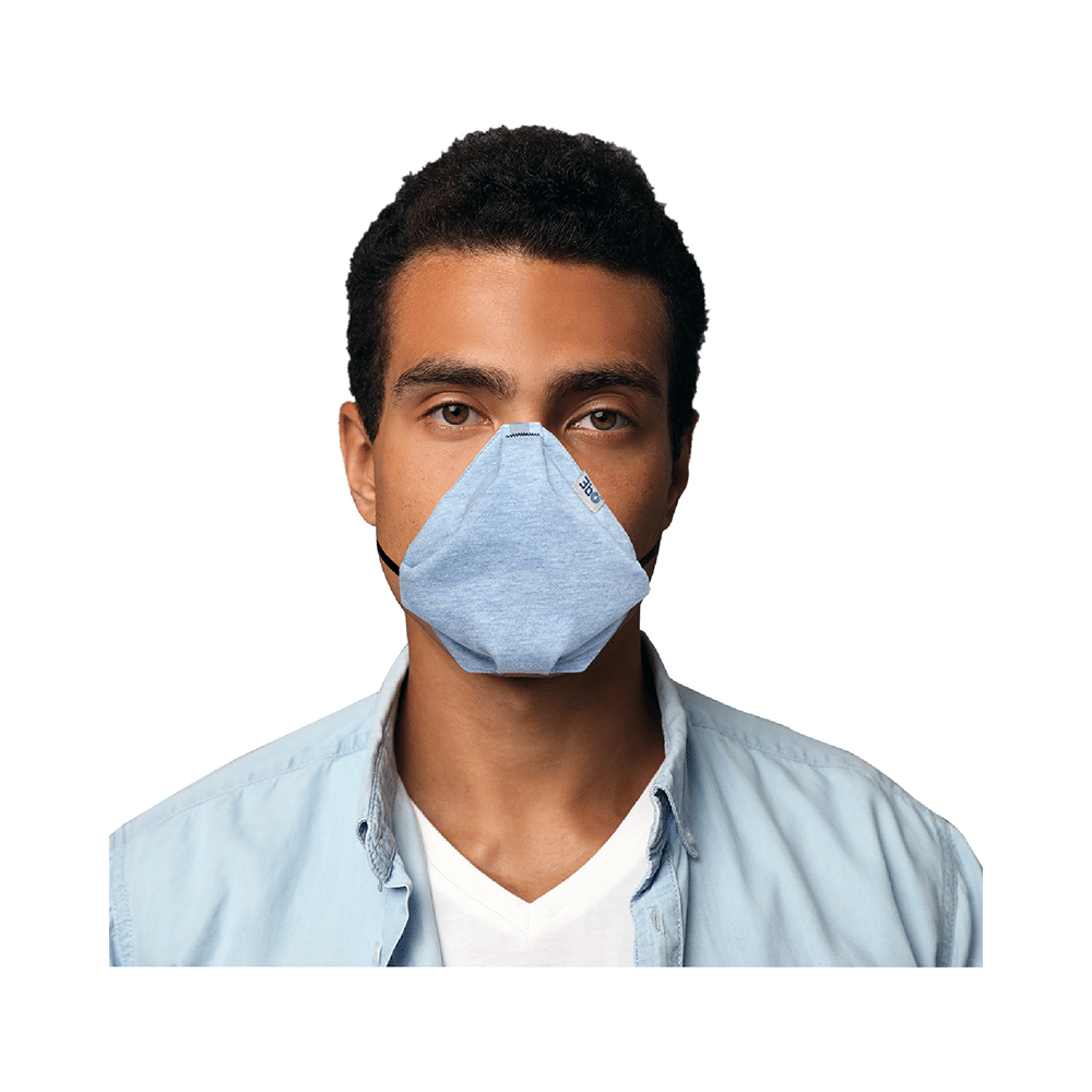 3bo Large Blue, Navy & Grey Deltoid Lite Face Mask with Knit Fabric