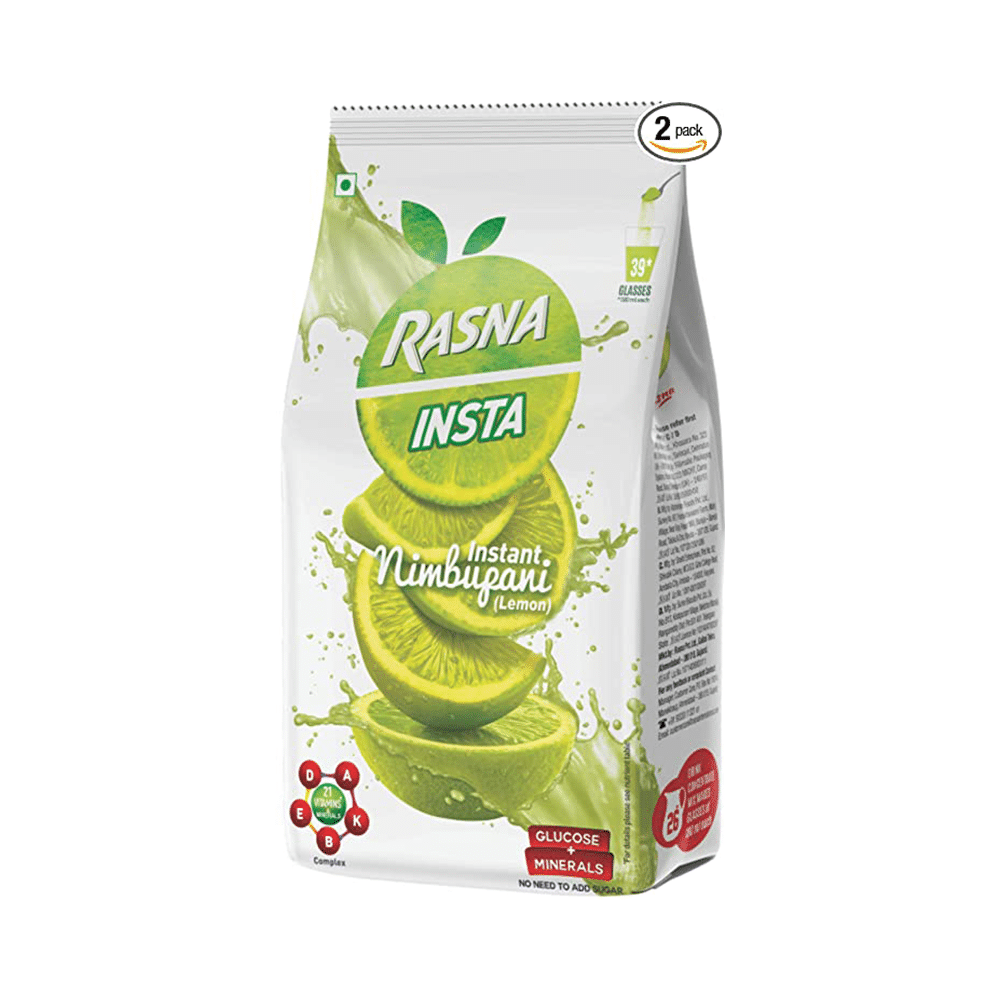 Rasna Insta with Glucose & Minerals | Flavour Instant Nimbupani (Lemon) - Image 1