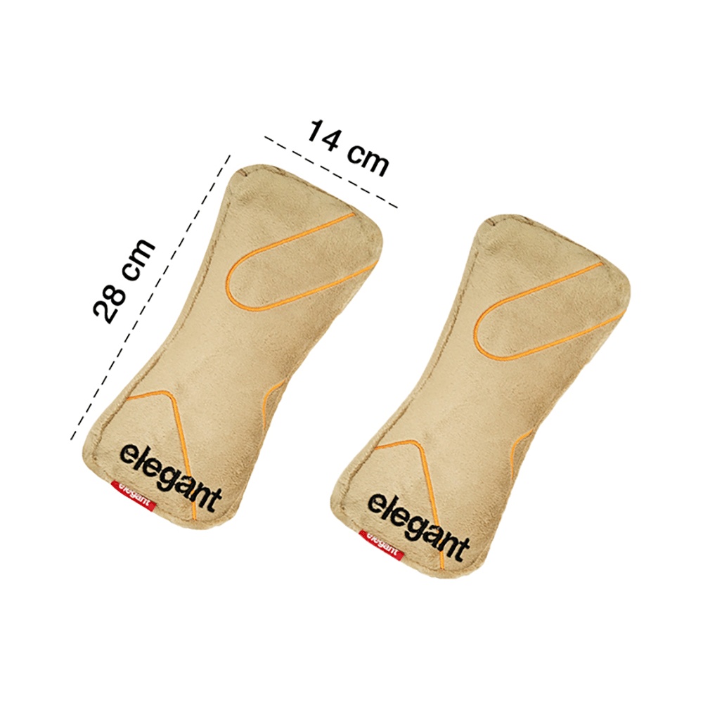 Elegant Fur Memory Foam Neck Support Beige - Image 2