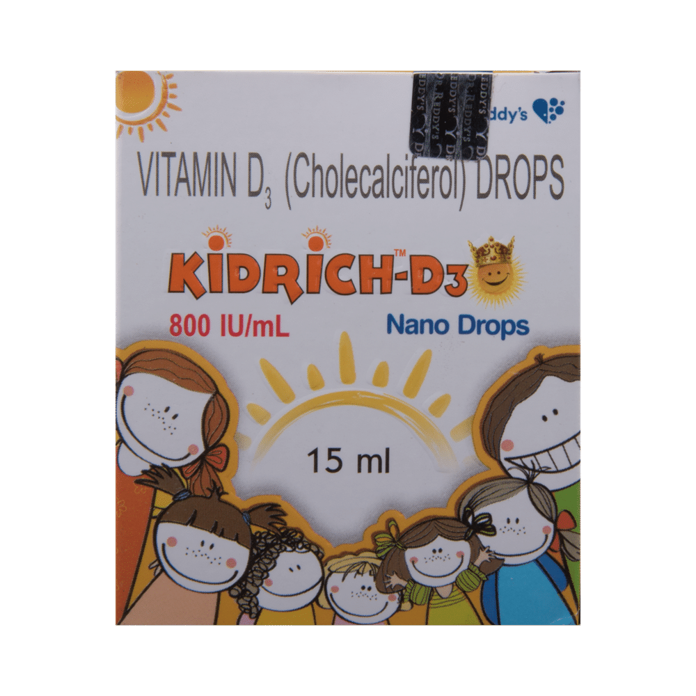 Kidrich-D3 Vitamin D3 (Cholecalciferol) 800 IU/ml Nano Drop | For Kids' Bone Health - Image 1