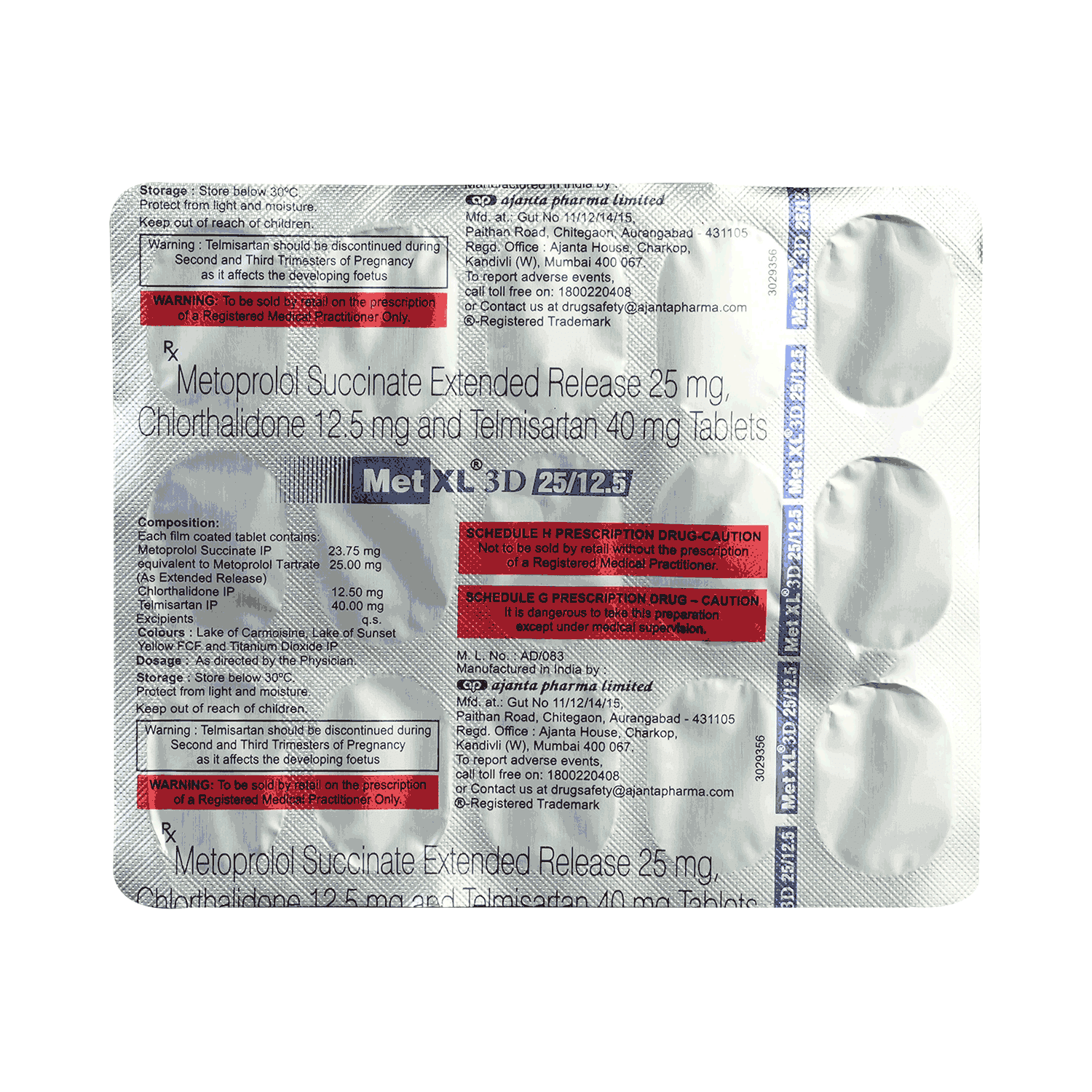 Met XL 3D 25/12.5 Tablet ER - Image 3