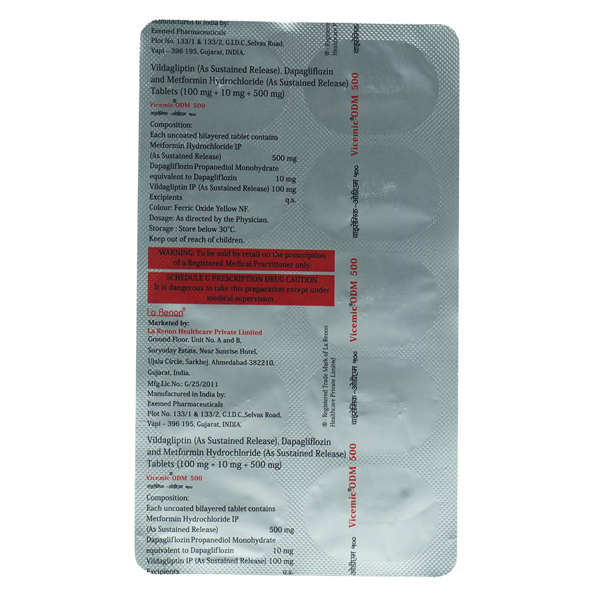 Vicemic ODM Tablet 10mg/500mg/100mg - Image 2