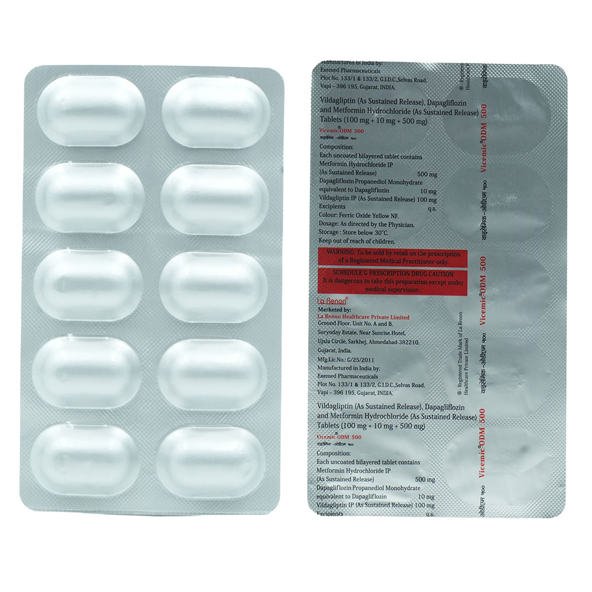 Vicemic ODM Tablet 10mg/500mg/100mg - Image 1