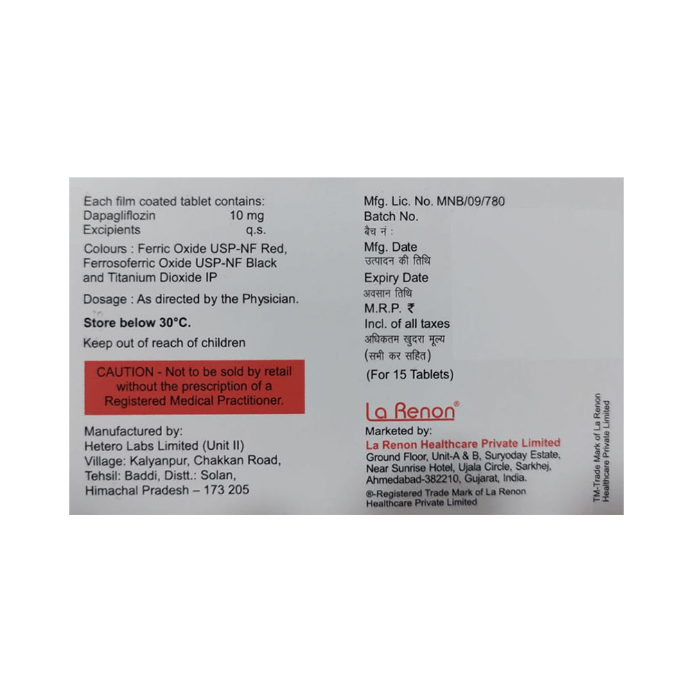 Dapahenz 10 Tablet - Image 2
