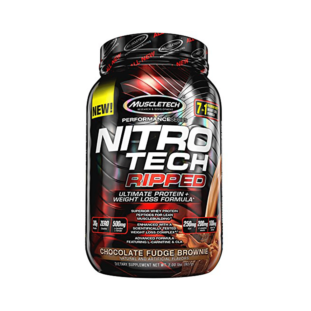 Muscletech Performance Series Nitro Tech Ripped Ultimate Protein+Weight Loss Formula Chocolate Fudge Brownie