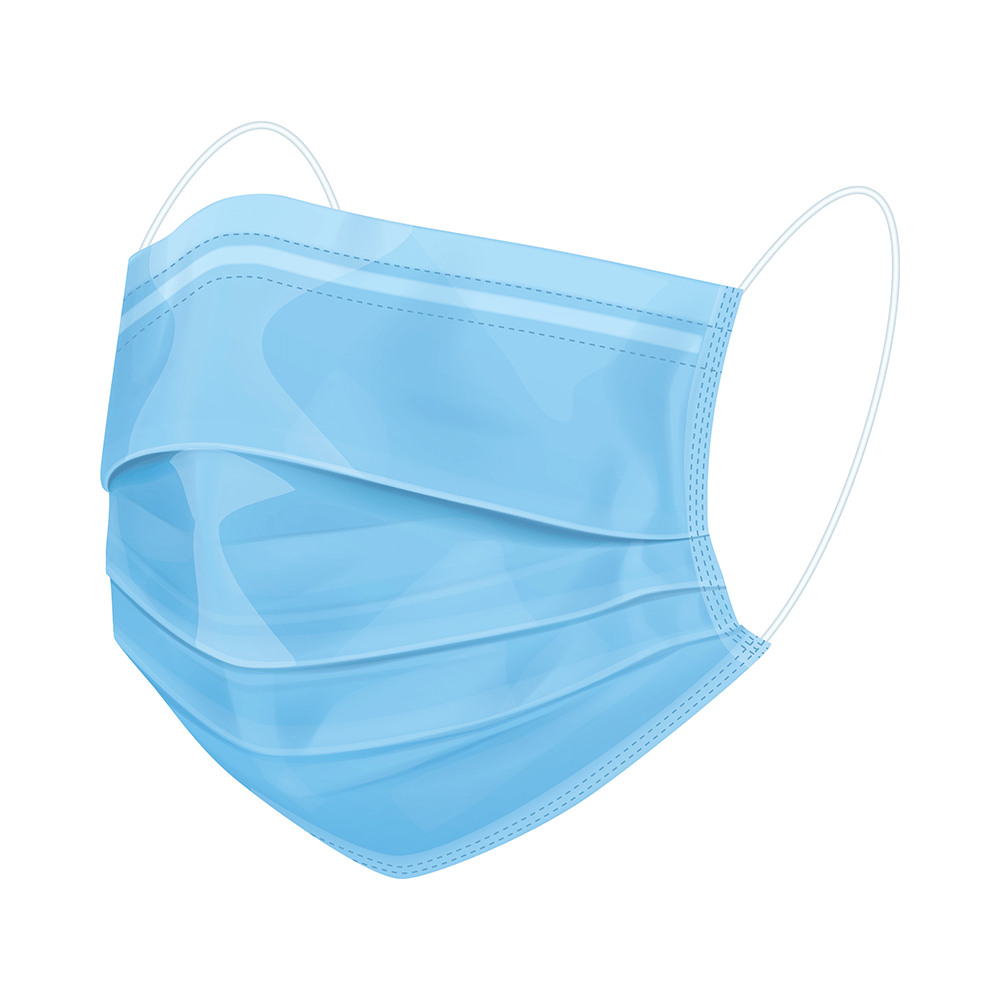 Inlife 3 Ply Non Woven Disposable Face Mask with Ear Loop and Nose Pin (30 Mask Each)