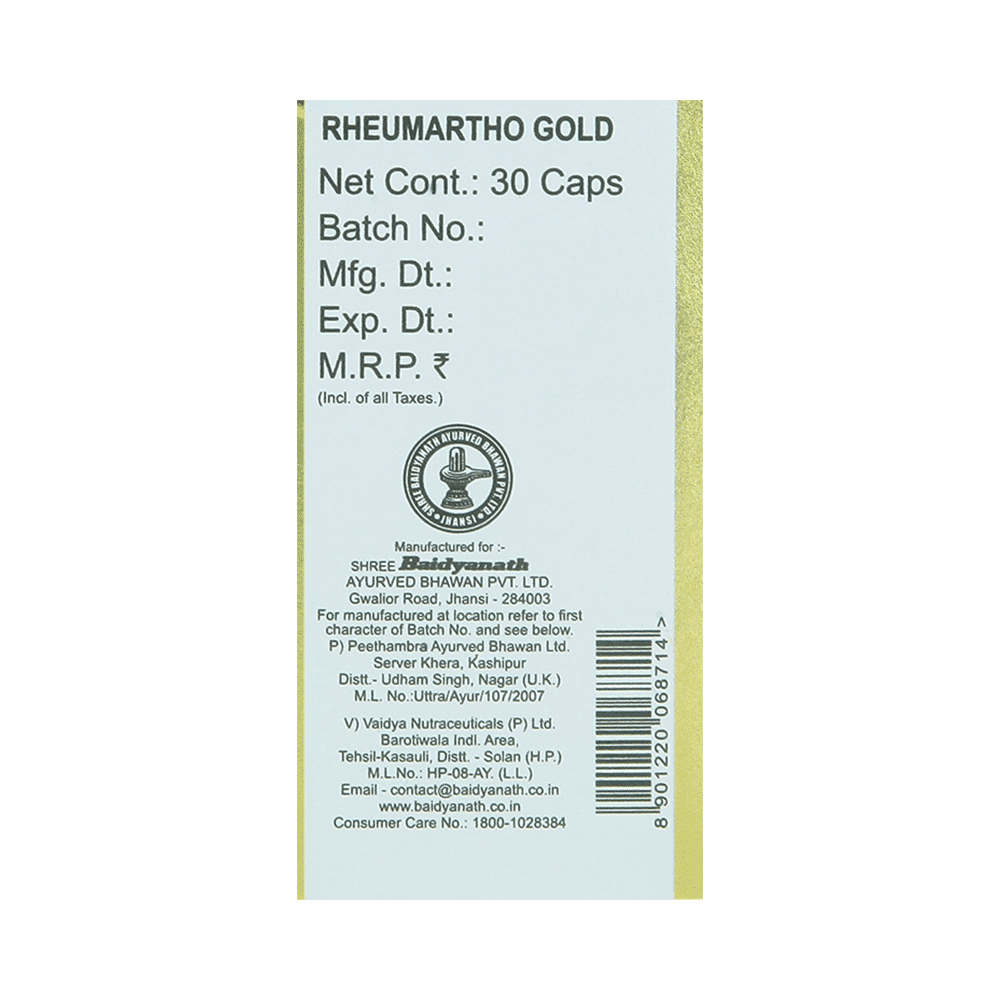 Baidyanath (Jhansi) Rheumartho Gold Pure Gold Capsule (30 Each)) - Image 2