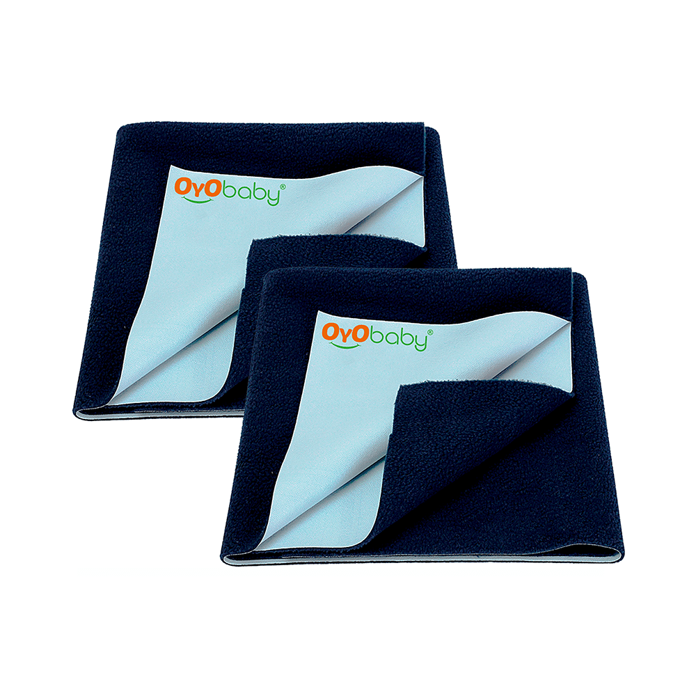 Oyo Baby Waterproof Bed Protector Dry Sheet Medium Dark Blue - Image 1