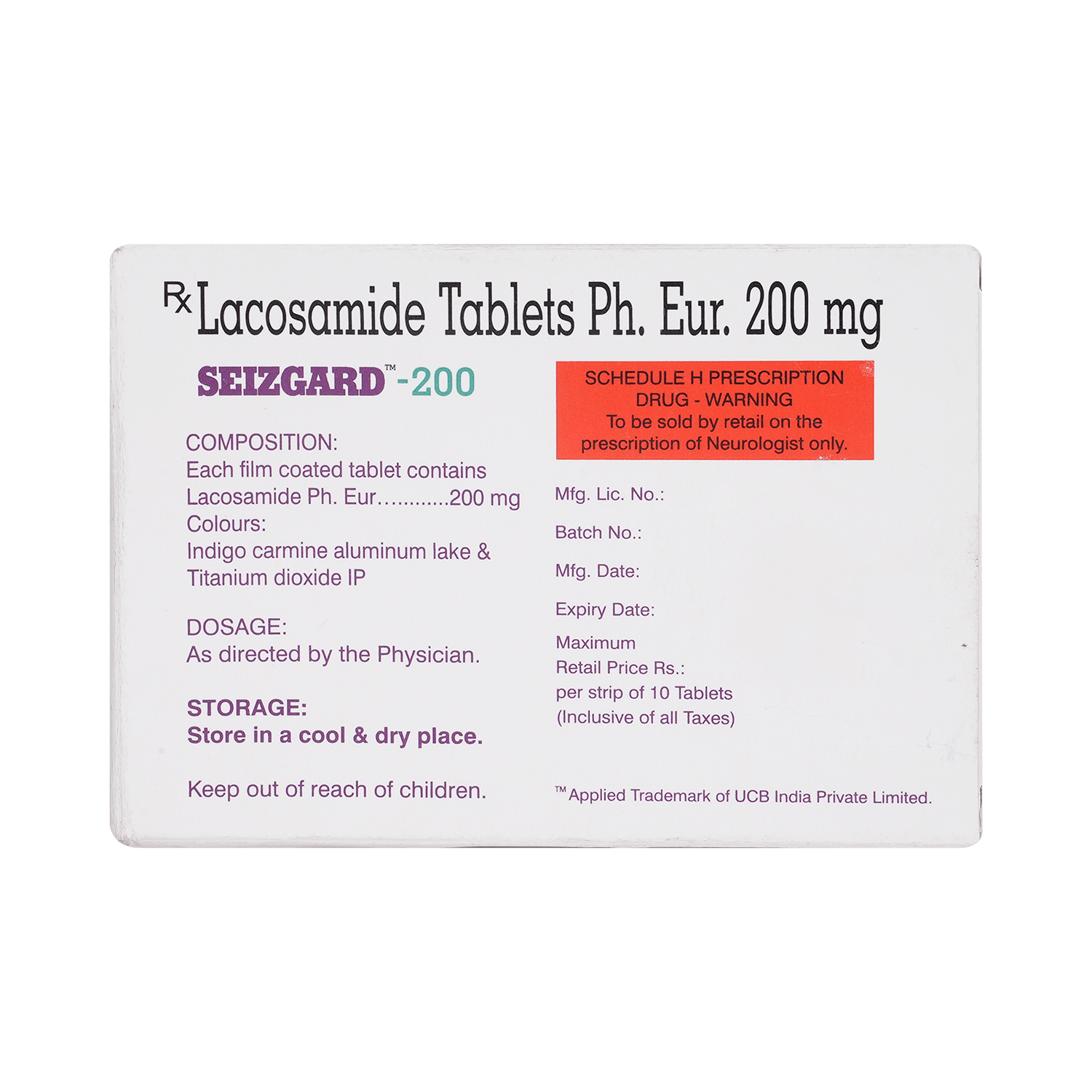 Seizgard 200mg Tablet - Image 3