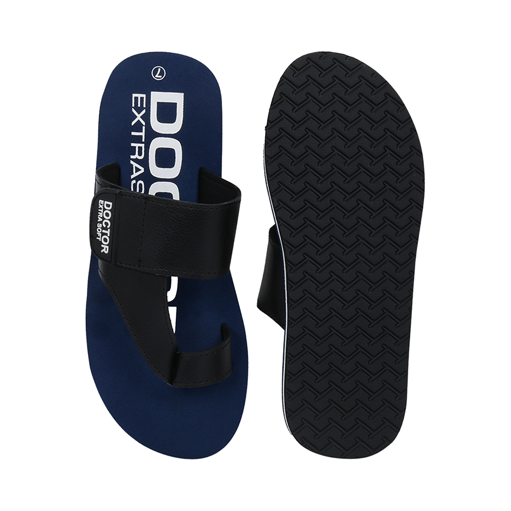 Doctor Extra Soft D26 Care Orthopaedic Diabetic Dr Stylish House Flip-Flop and Thump Ring Slip for Men Navy 5 - Image 2