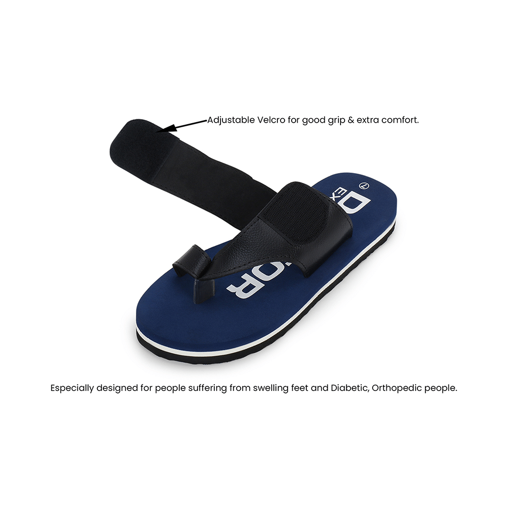 Doctor Extra Soft D26 Care Orthopaedic Diabetic Dr Stylish House Flip-Flop and Thump Ring Slip for Men Navy 5 - Image 8