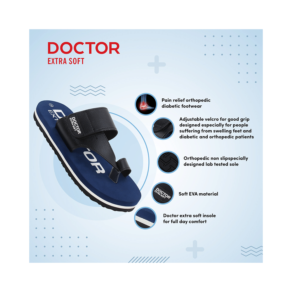 Doctor Extra Soft D26 Care Orthopaedic Diabetic Dr Stylish House Flip-Flop and Thump Ring Slip for Men Navy 5 - Image 11