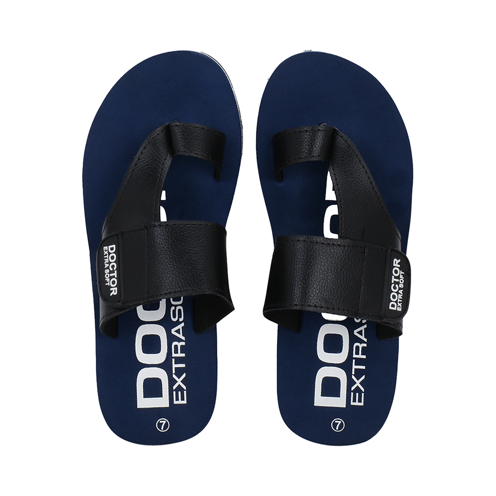 Doctor Extra Soft D26 Care Orthopaedic Diabetic Dr Stylish House Flip-Flop and Thump Ring Slip for Men Navy 5 - Image 1