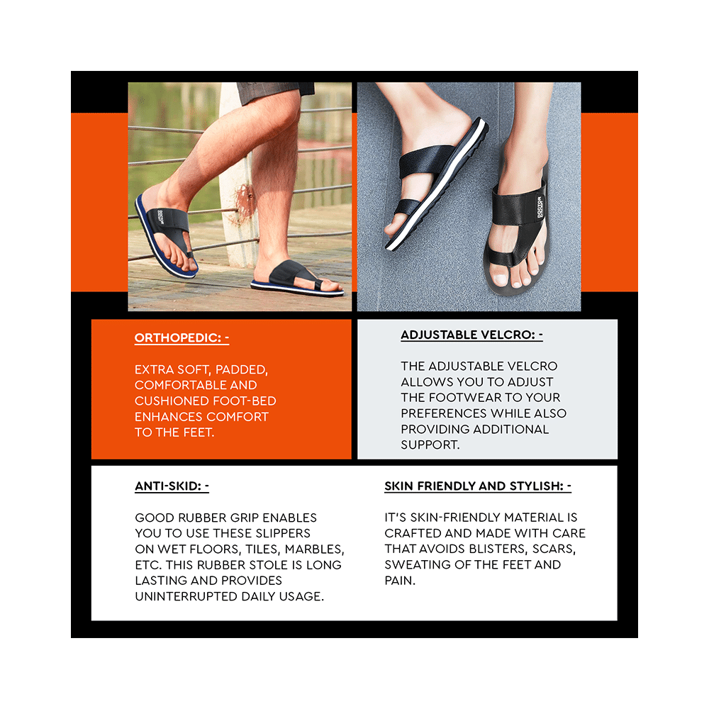 Doctor Extra Soft D26 Care Orthopaedic Diabetic Dr Stylish House Flip-Flop and Thump Ring Slip for Men Navy 5 - Image 14