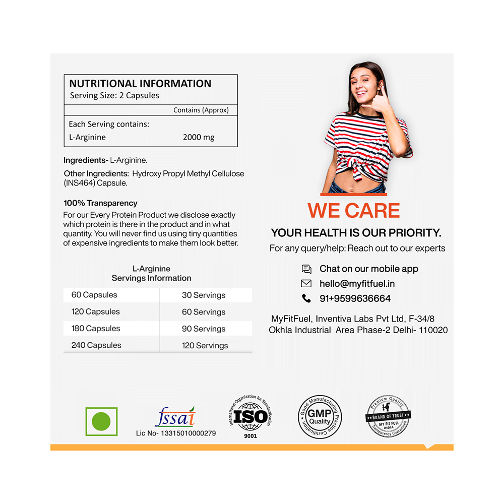 MyFitFuel L-Arginine (2000mg) Capsule - Image 4