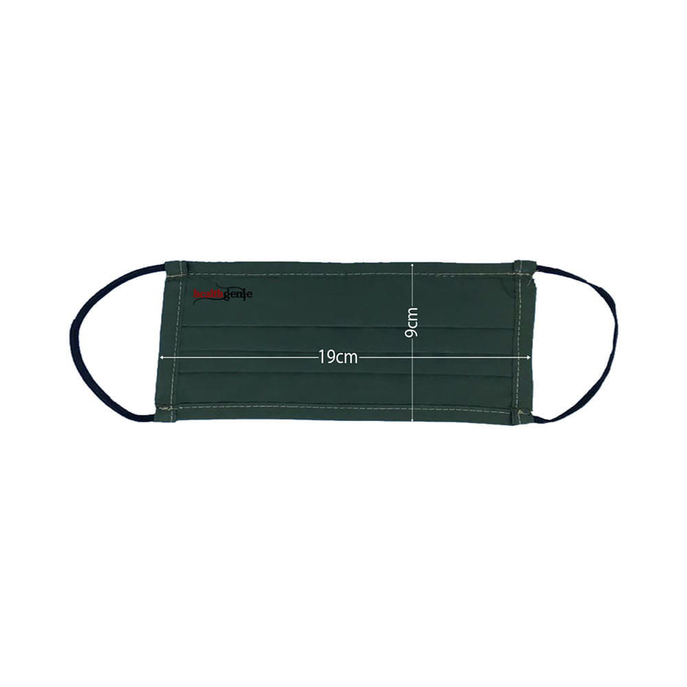 Healthgenie FM 201 Washable & Reusable Double Layered, Triple Pleated Cloth Face Mask Green - Image 3