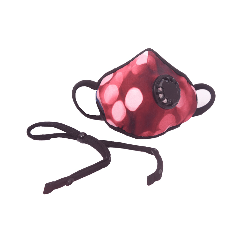 Advind Healthcare Smog-Guard N99 Pollution Mask for Kids Red Polka Dots Design with One Valve - Image 2