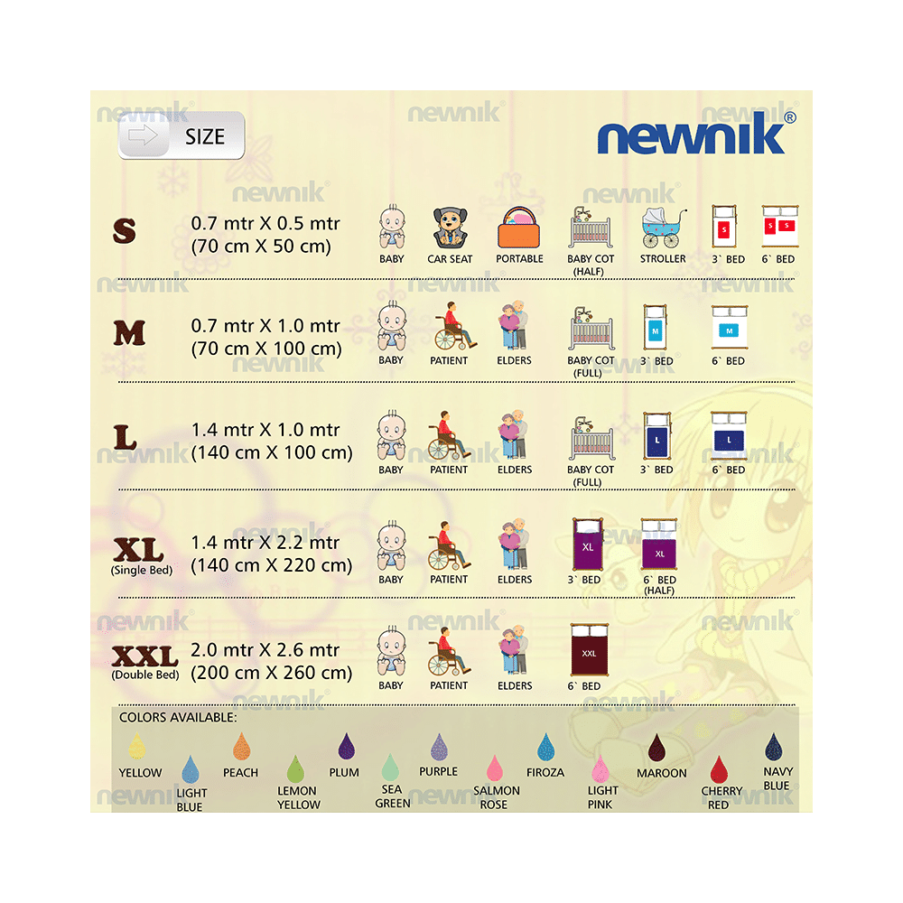 Newnik Cozymat, Dry Sheet (Size: 140cm X 100cm) Large Maroon - Image 5