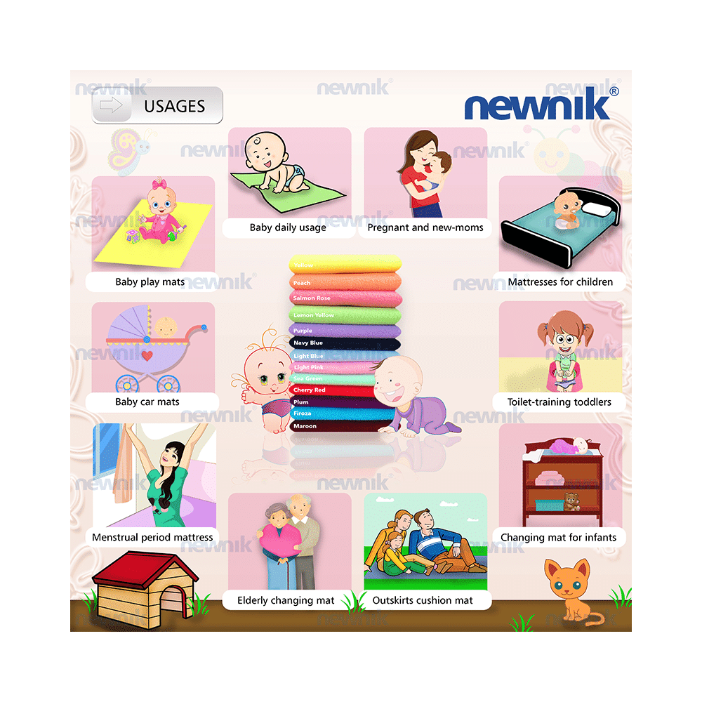 Newnik Cozymat, Dry Sheet (Size: 140cm X 100cm) Large Maroon - Image 3