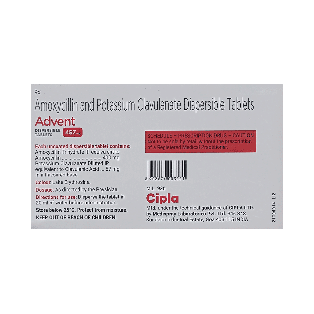 Advent 400mg/57mg Tablet DT - Image 2