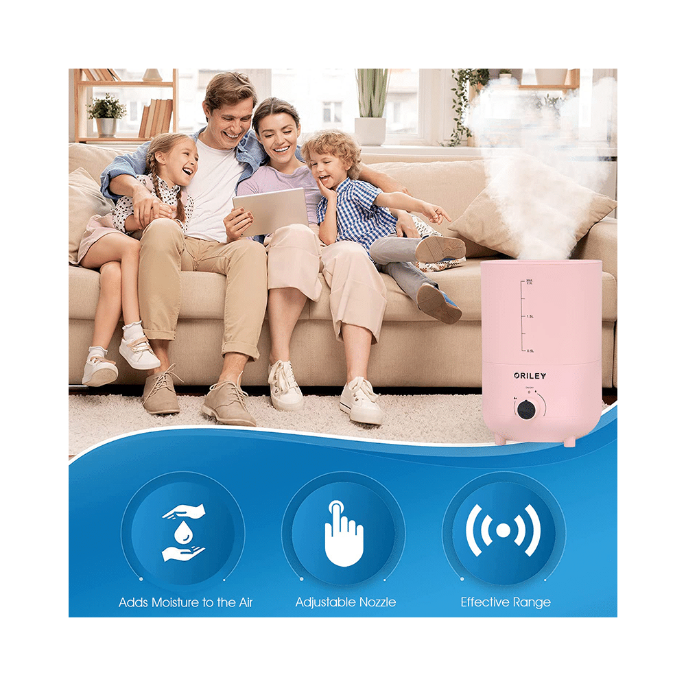 Oriley 2111B Ultrasonic Cool Mist Humidifier Manual Solid Pink - Image 6